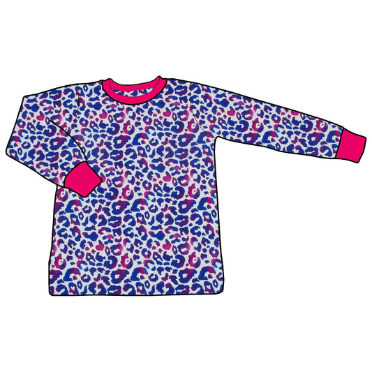 Kinder Basic Langarmshirt Leo lila / pink
