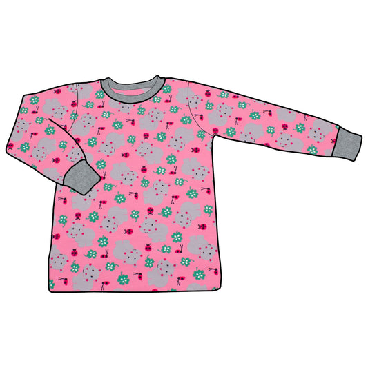 Kinder Basic Langarmshirt Nilpferd rosa