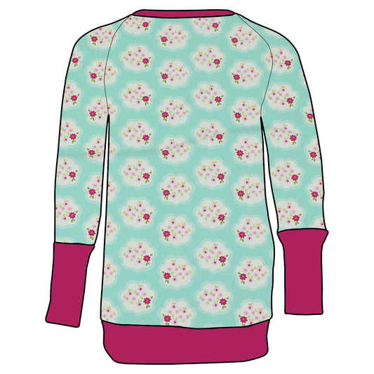 Kinder Retro Langarmshirt Blümchen