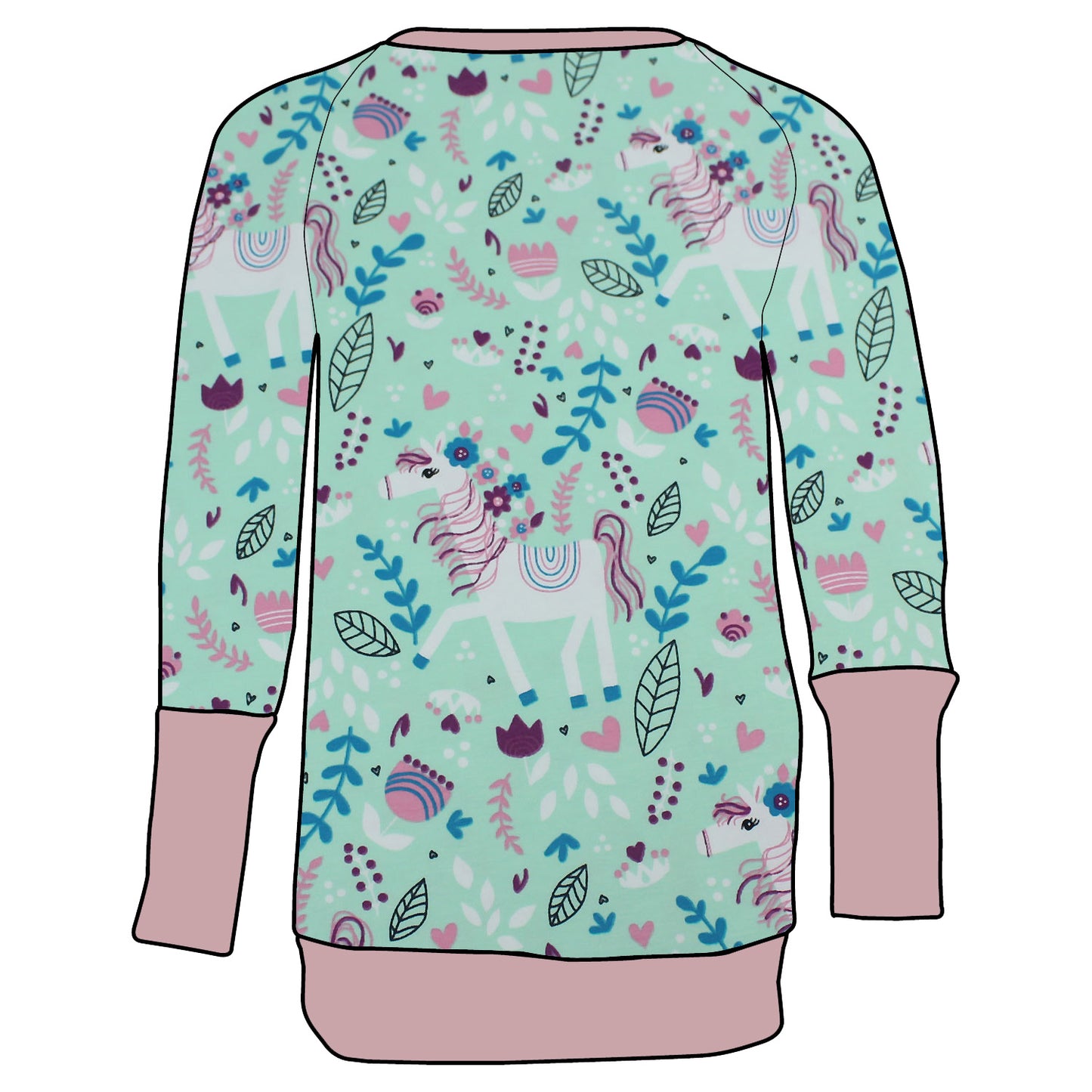 Kinder Retro Langarmshirt Pony