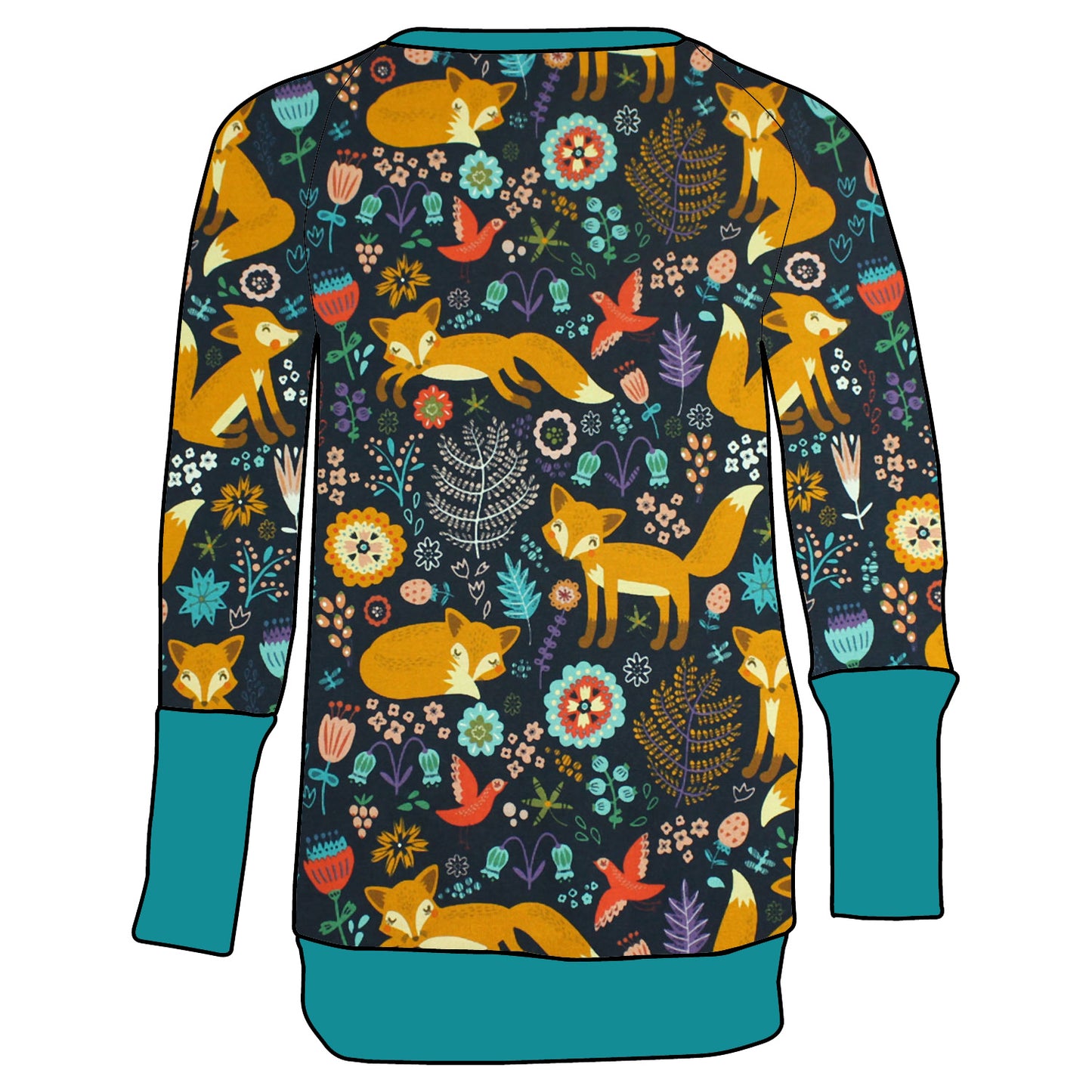 Kinder Retro Langarmshirt Fuchs