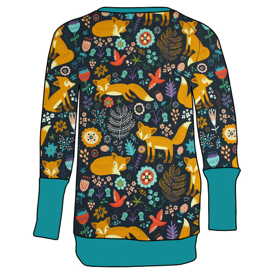 Kinder Retro Langarmshirt Fuchs
