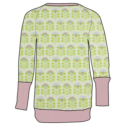 Kinder Retro Langarmshirt Kleine Blumen