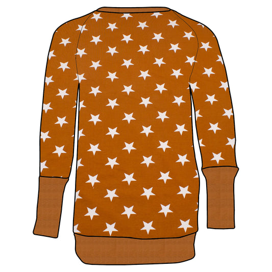 Kinder Retro Langarmshirt Sterne ocker