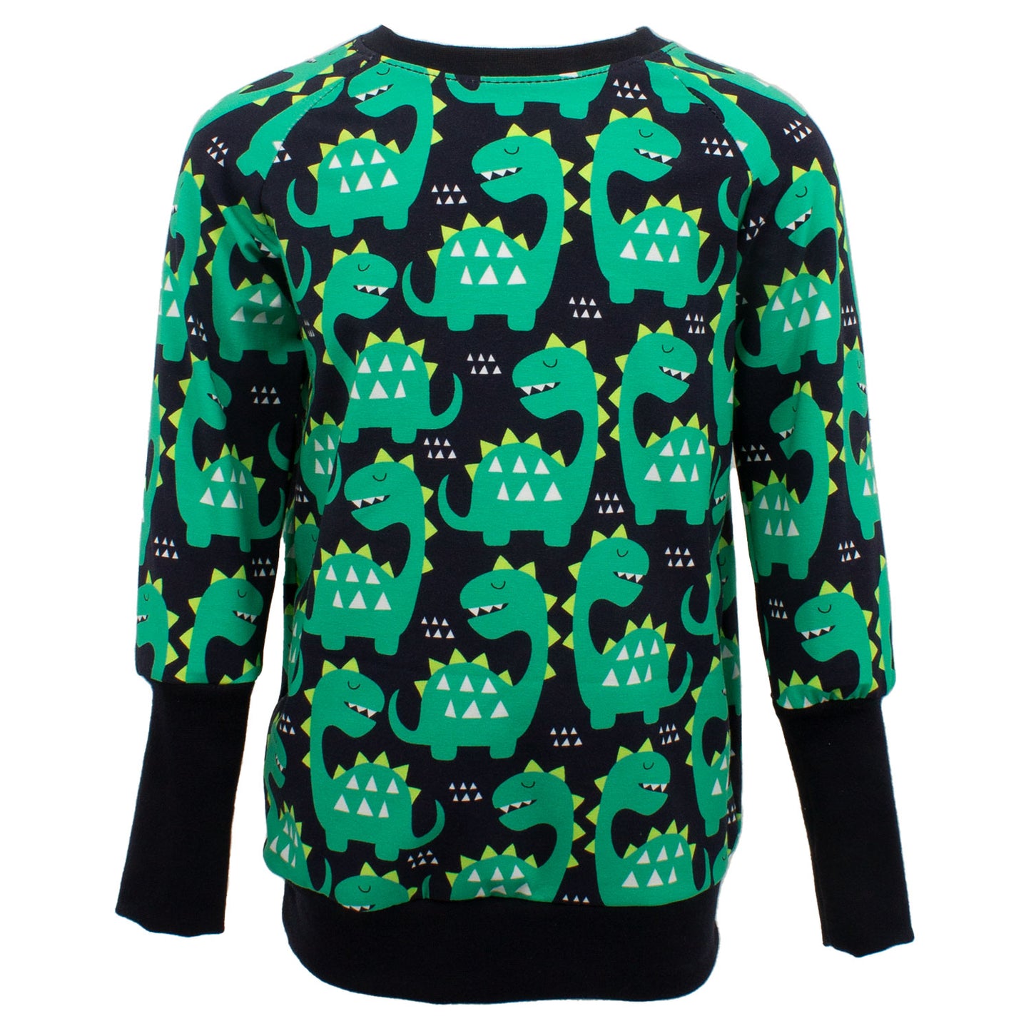 Kinder Retro Langarmshirt Grüne Dinosaurier