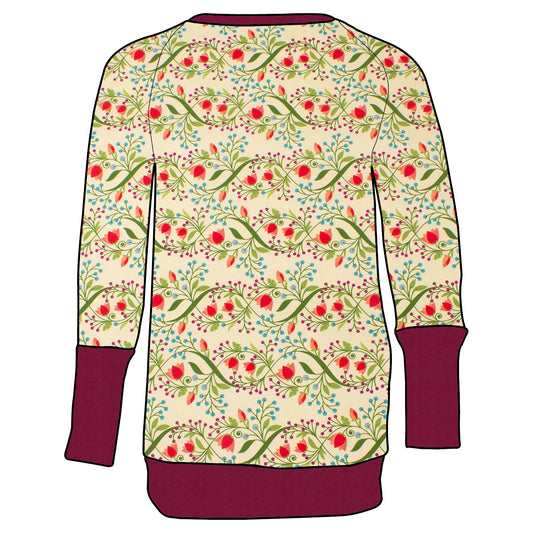 Kinder Retro Langarmshirt Blumengarten