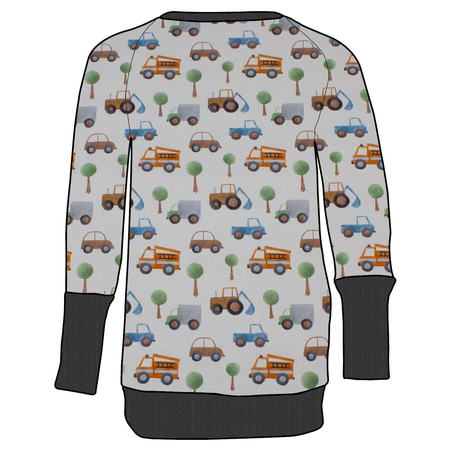 Kinder Retro Langarmshirt Kleiner Fuhrpark