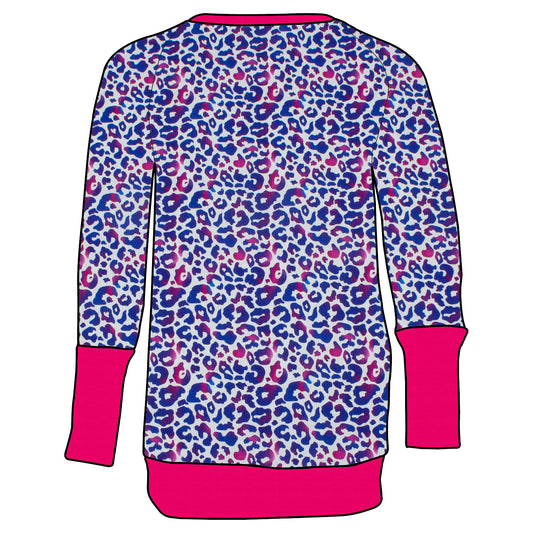 Kinder Retro Langarmshirt Leo lila / pink