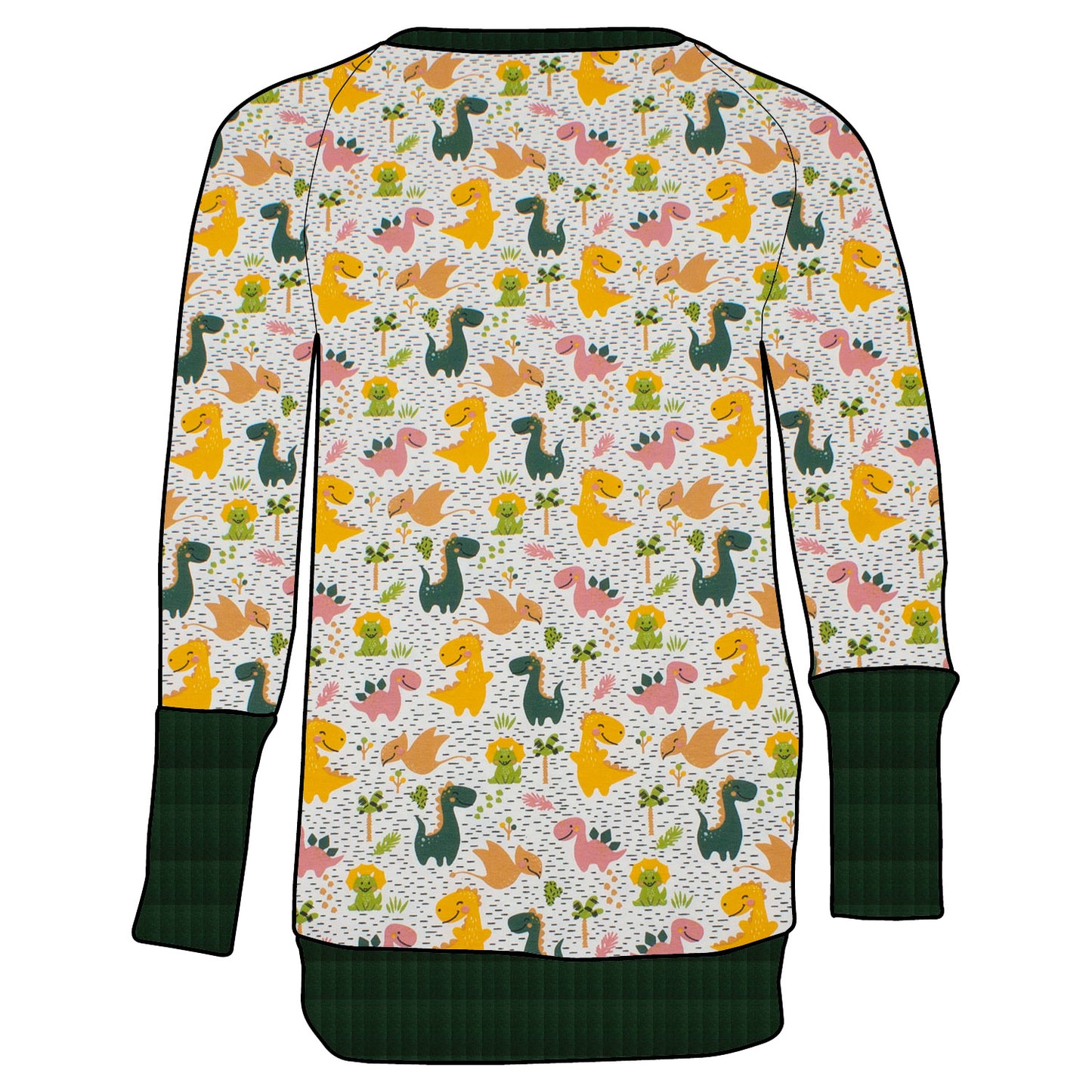 Kinder Retro Langarmshirt Dinoland Rosa