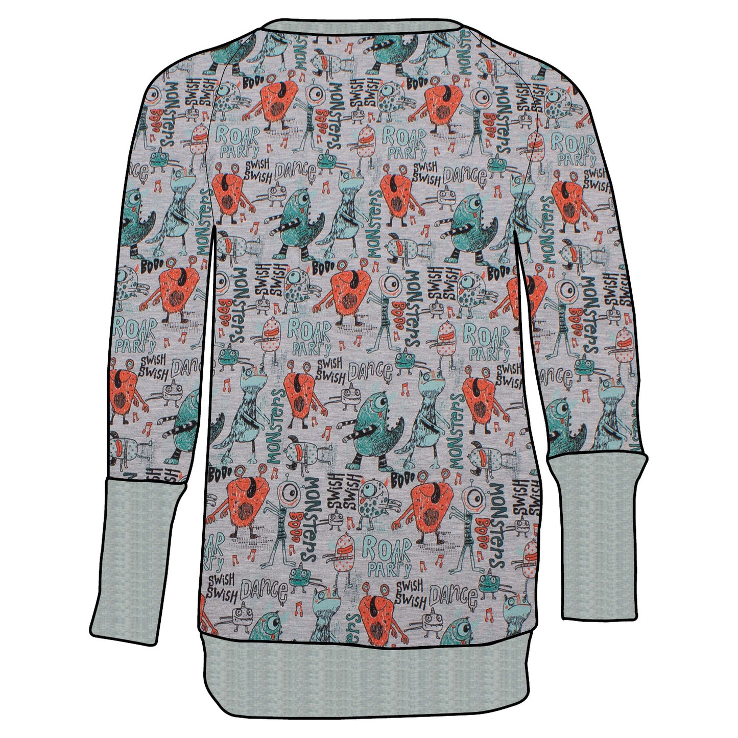 Kinder Retro Langarmshirt Partymonster