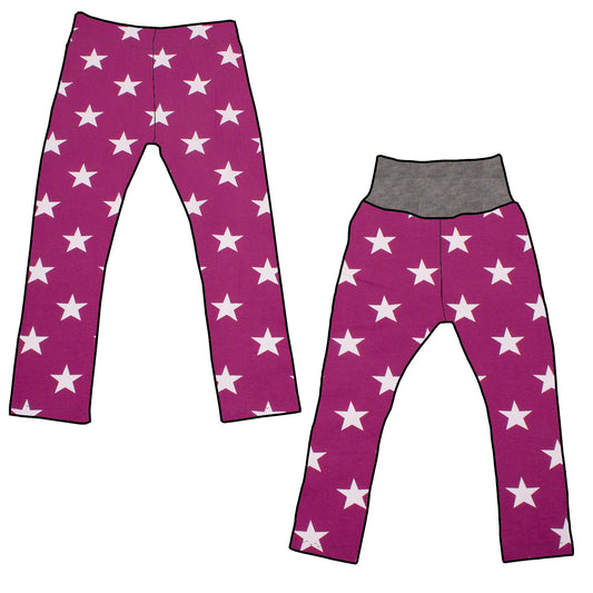 Kinder Leggings Skinny Hose Sterne beere