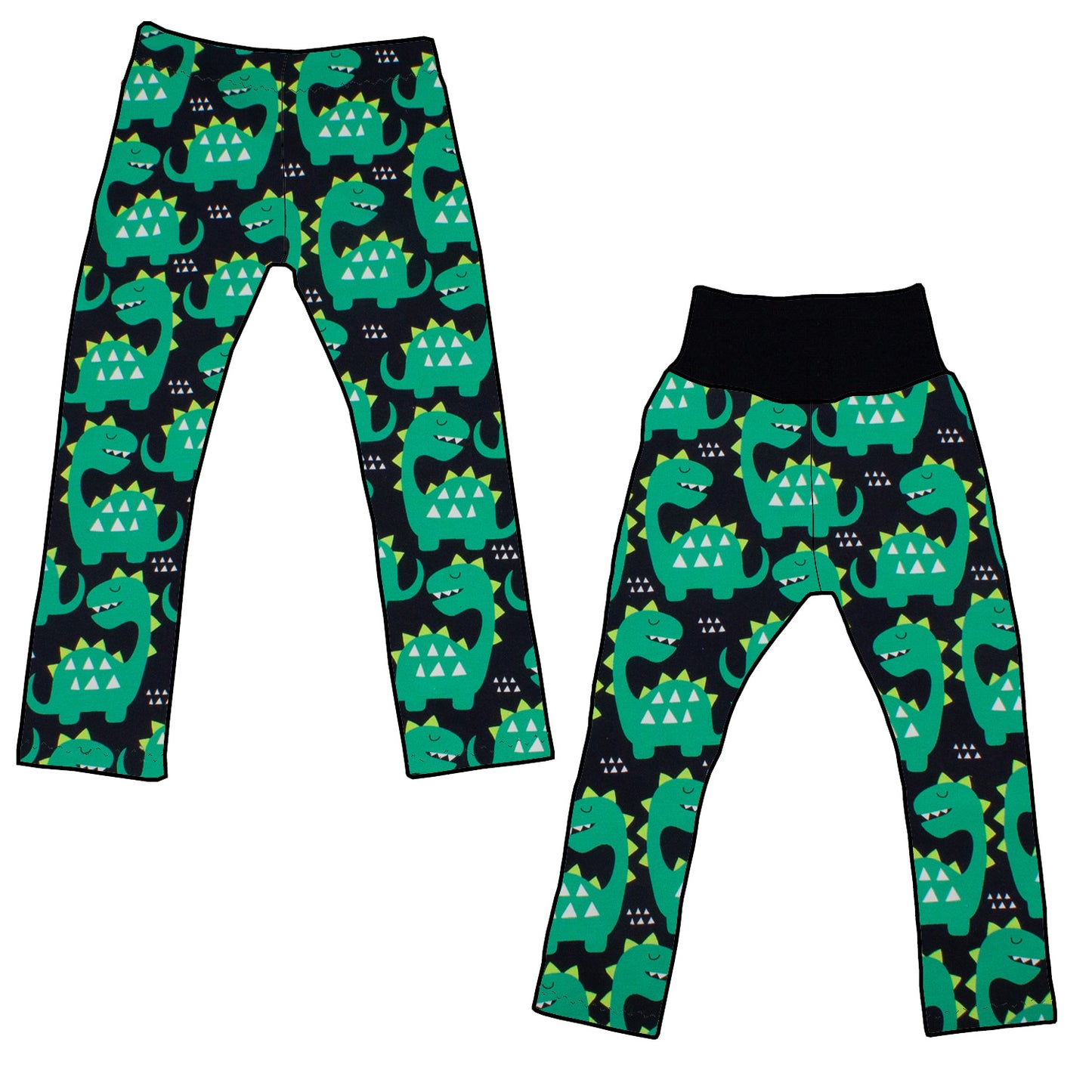 Kinder Leggings Skinny Hose Grüne Dinosaurier
