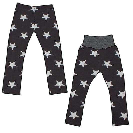 Kinder Leggings Skinny Hose Sterne grau