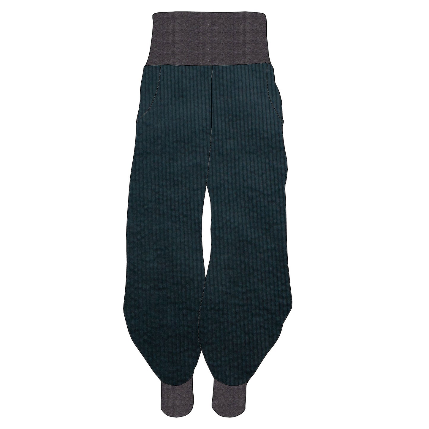 Damen Pumphose Yogahose Cord Dunkelpetrol