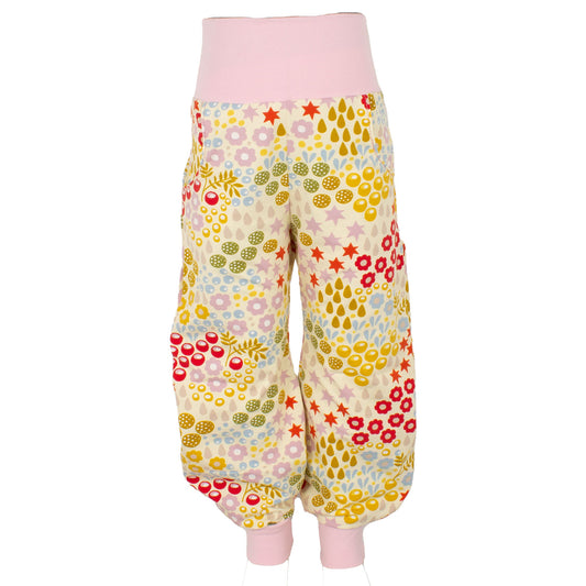 Kinder Pumphose Retro Blumenwiese creme