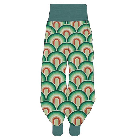Damen Pumphose Yogahose Regenbogen grün
