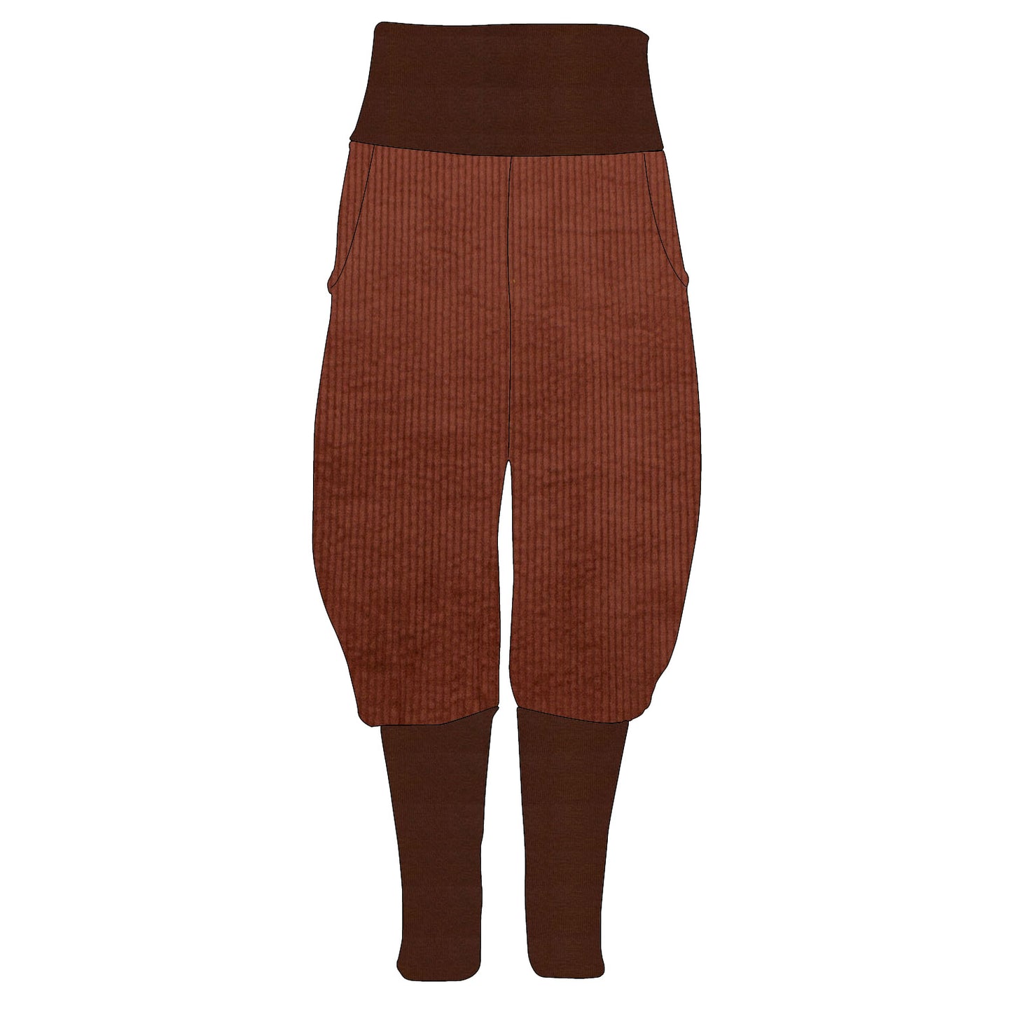 Damen Knickerbocker Cord Braun