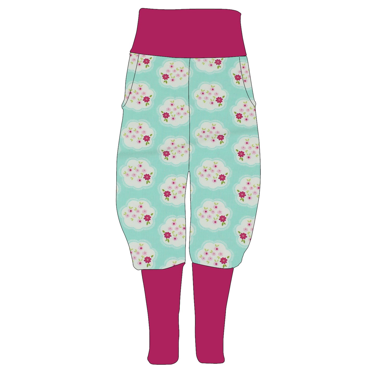 Damen Knickerbocker Blümchen