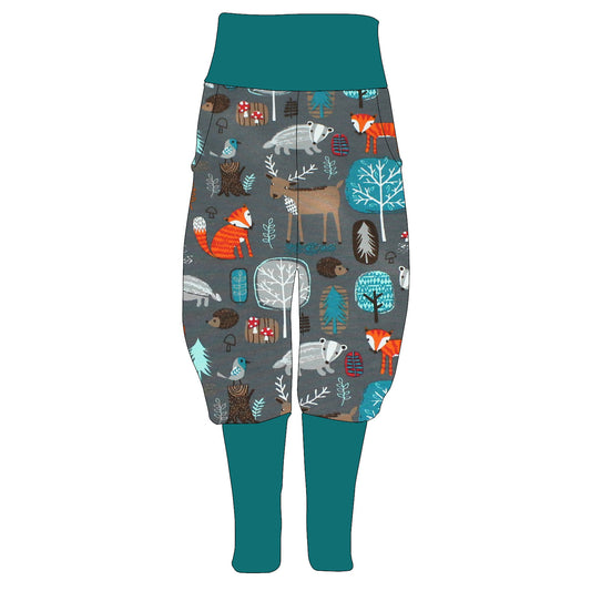 Kinder Knickerbocker Waldtiere grau