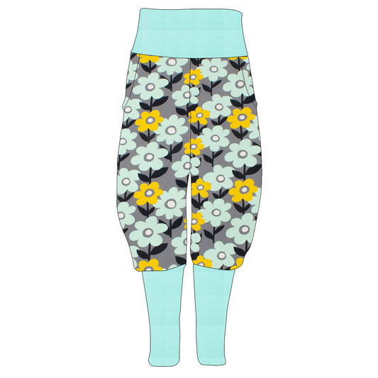 Damen Knickerbocker Retro Blumenwiese