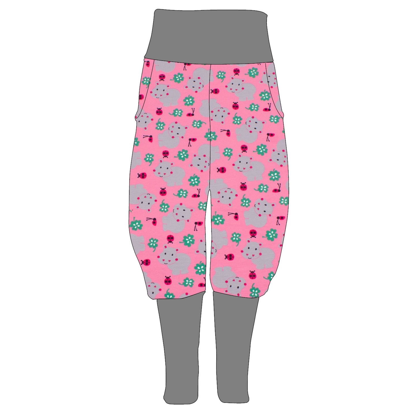 Kinder Knickerbocker Nilpferd rosa