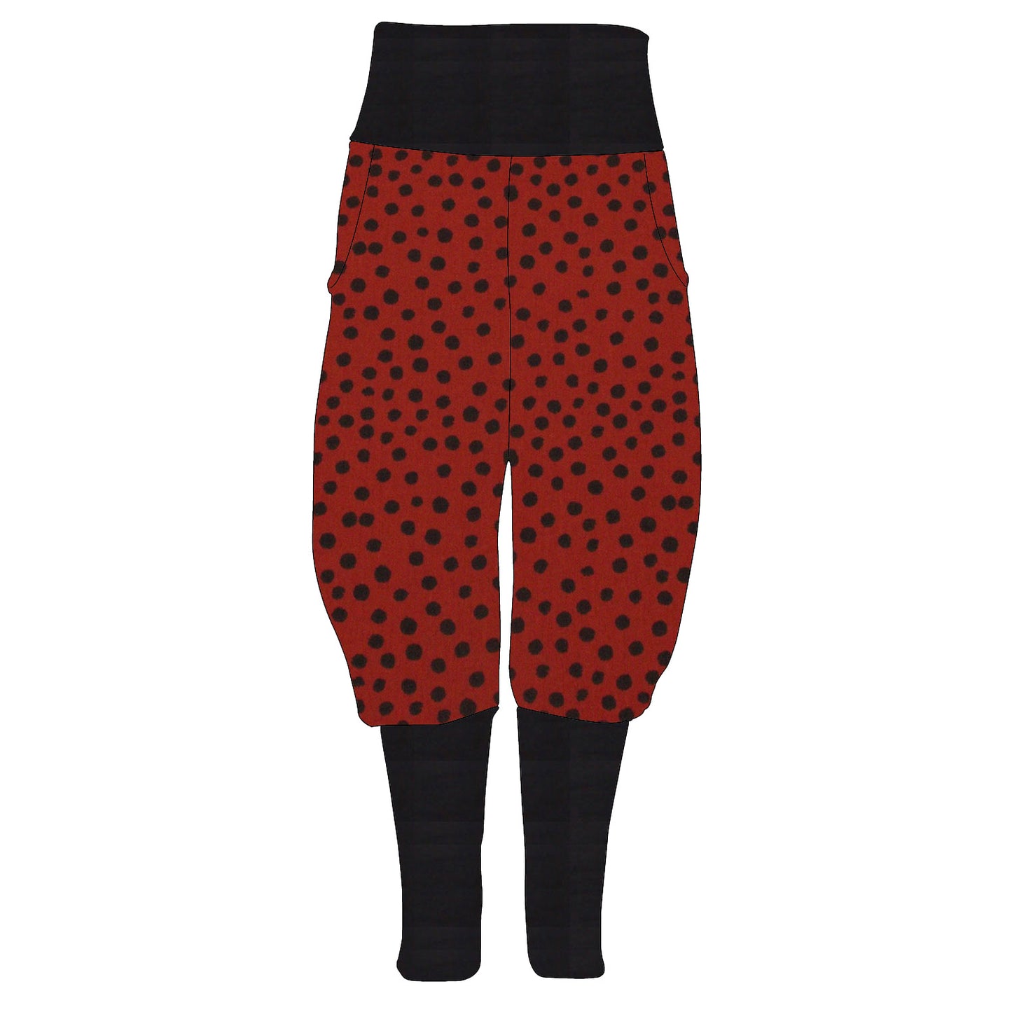 Kinder Knickerbocker Musselin Punkte schwarz terracotta