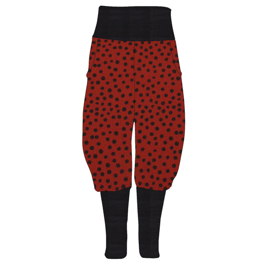 Kinder Knickerbocker Musselin Punkte schwarz terracotta