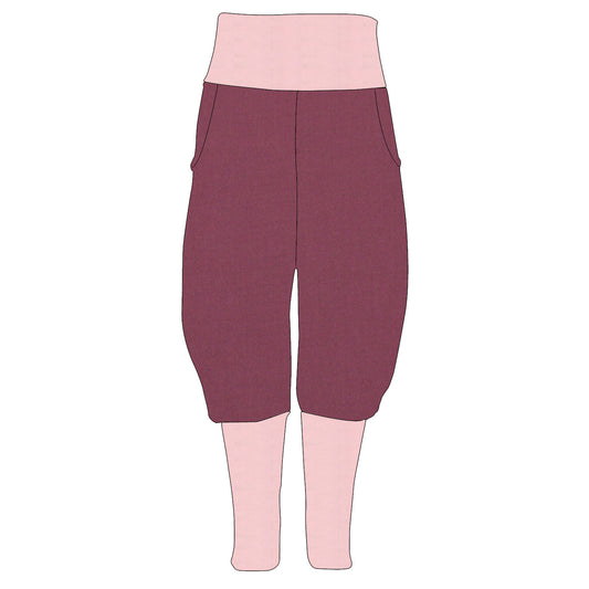 Damen Knickerbocker Musselin Beere