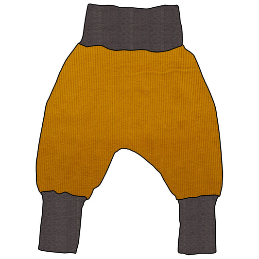 Kinder Mitwachshose Cord Senf