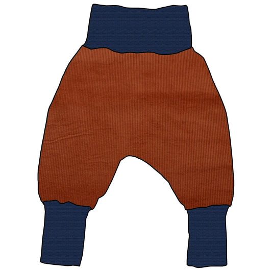 Kinder Mitwachshose Cord Rostrot