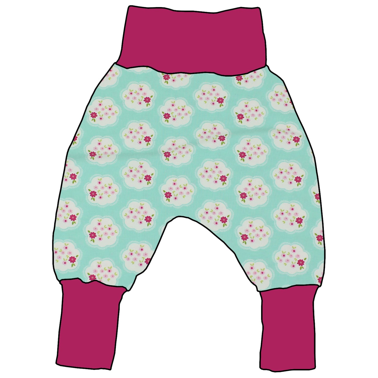 Kinder Mitwachshose Blümchen