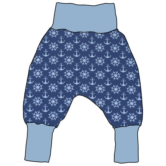 Kinder Mitwachshose Anker Steuerrad blau