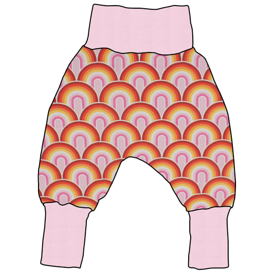 Kinder Mitwachshose Regenbogen rosa