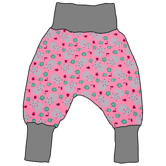 Kinder Mitwachshose Nilpferd rosa