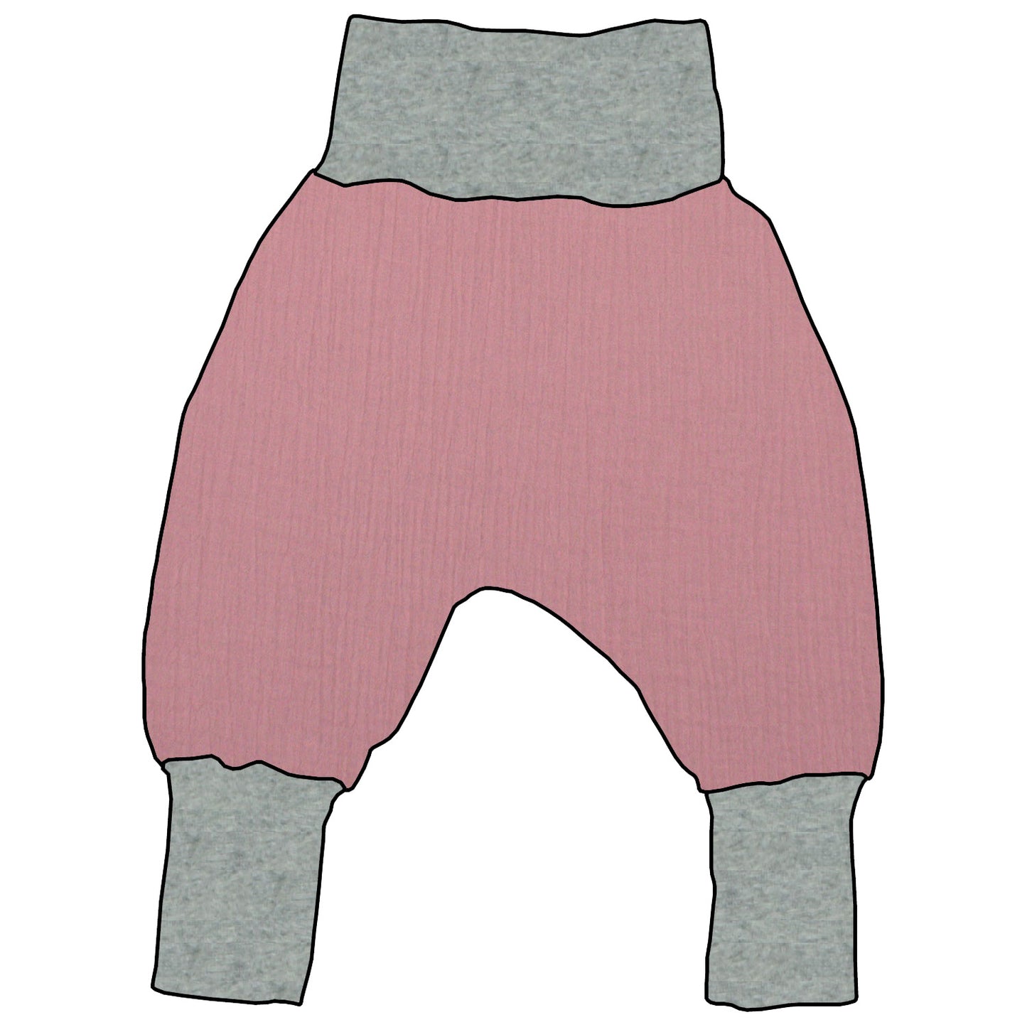 Kinder Mitwachshose Musselin Altrosa