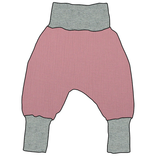 Kinder Mitwachshose Musselin Altrosa