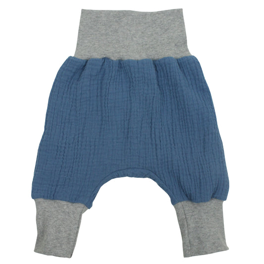 Kinder Mitwachshose Musselin Blau
