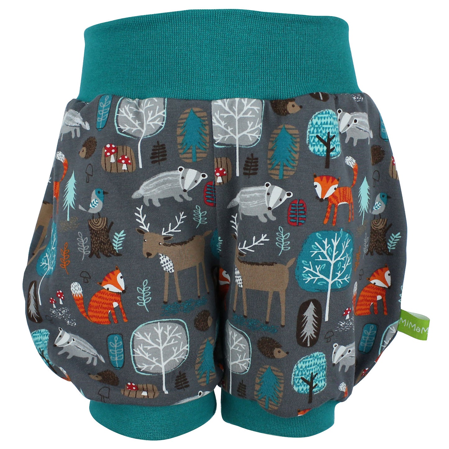 Kinder Shorts Waldtiere grau