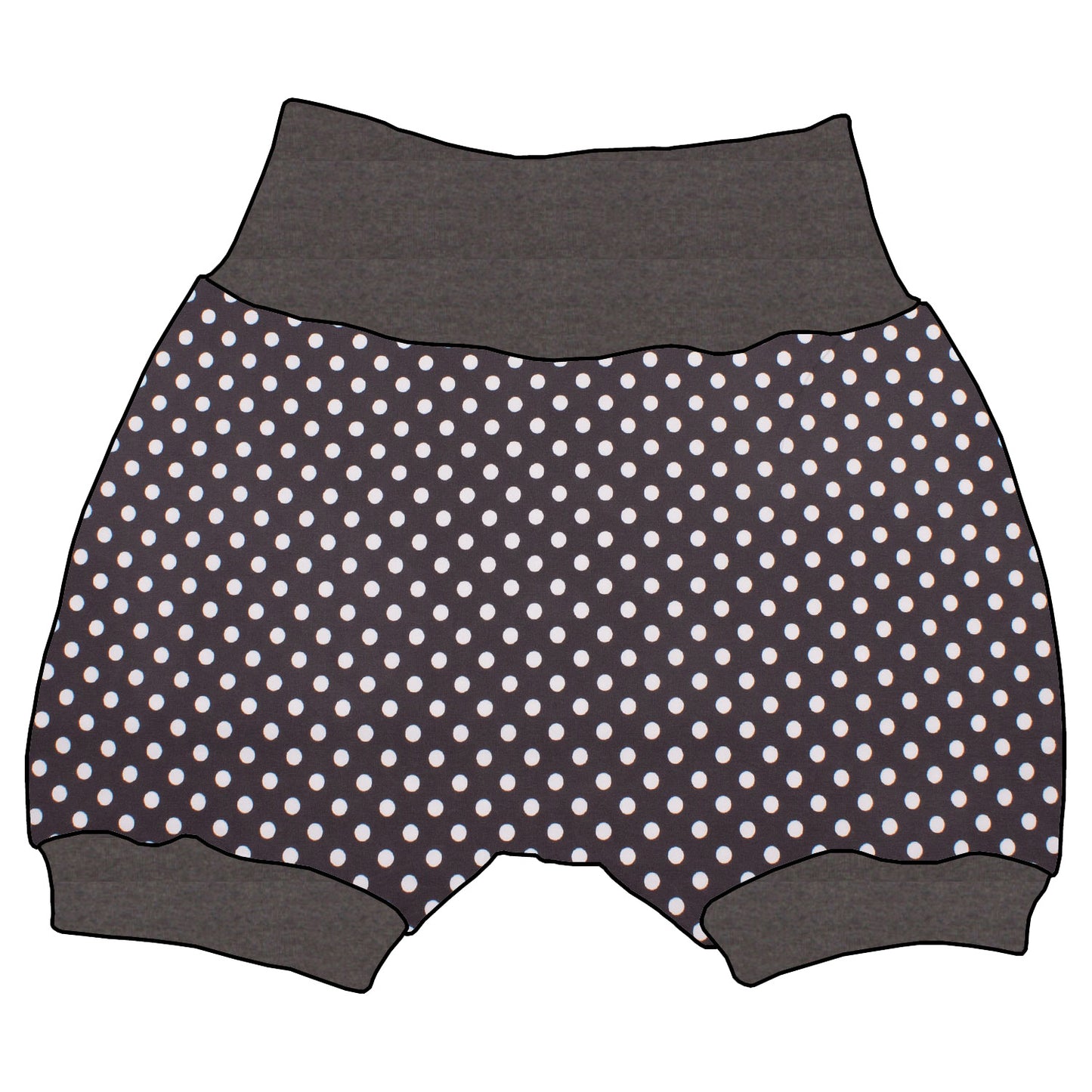 Kinder Shorts Punkte dunkelgrau