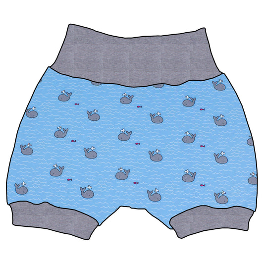 Kinder Shorts Kleiner Wal hellblau