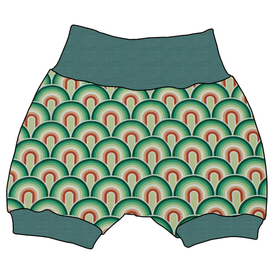 Kinder Shorts Regenbogen grün