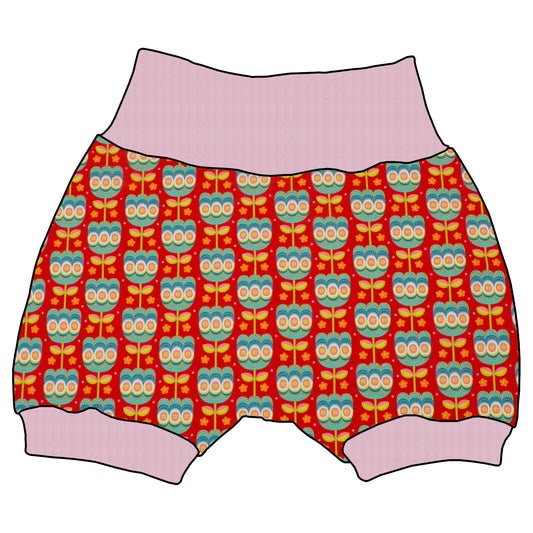 Kinder Shorts Retro Tulpen rot