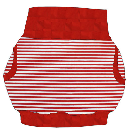 Damen Ballonrock Rote Ringel