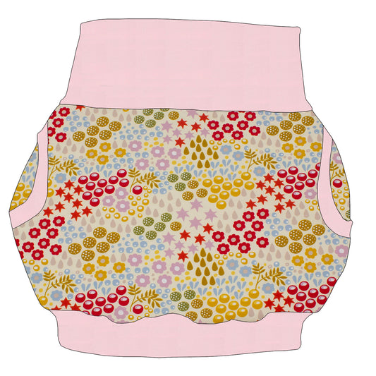 Kinder Ballonrock Retro Blumenwiese creme