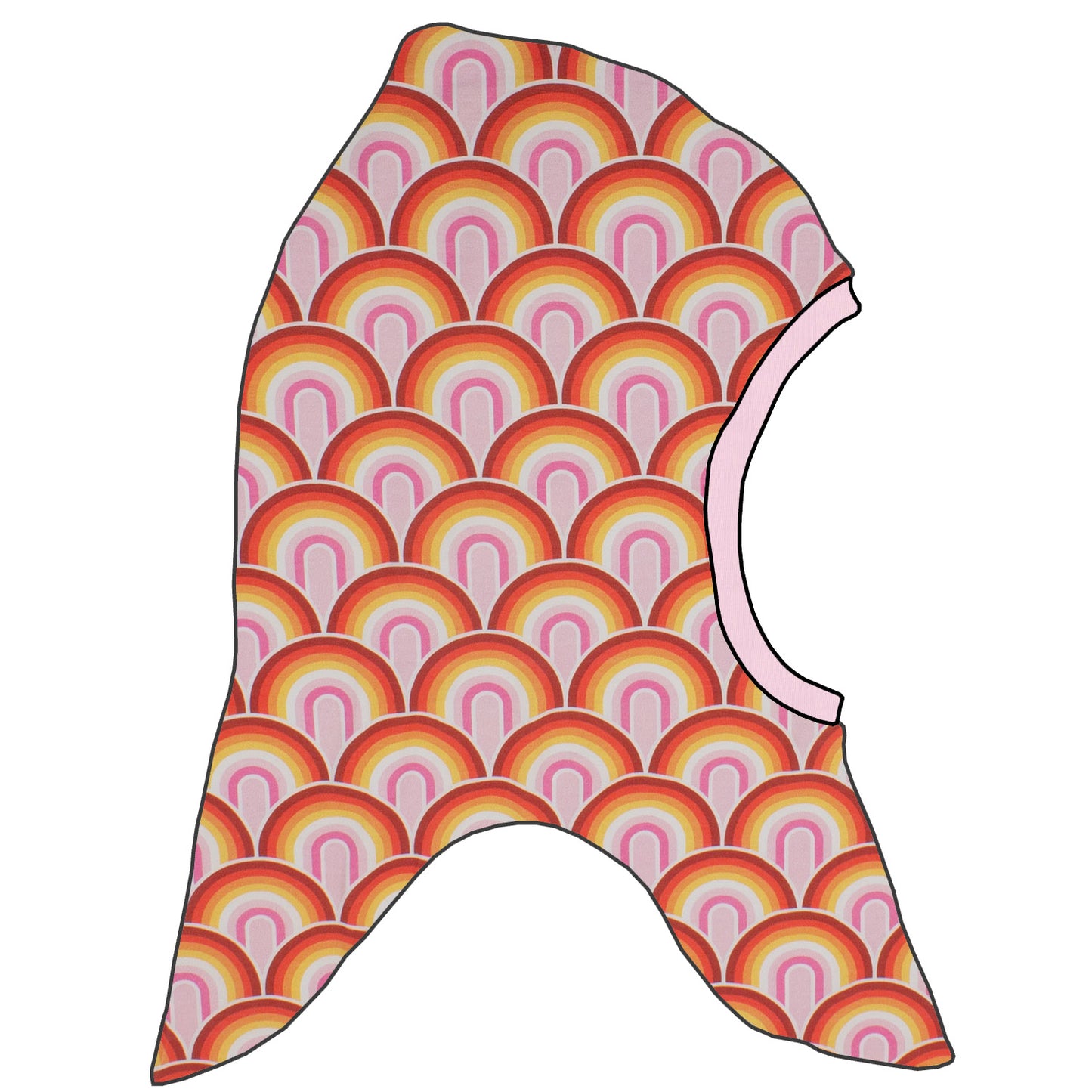 Kinder Schalmütze Schlupfmütze Regenbogen rosa