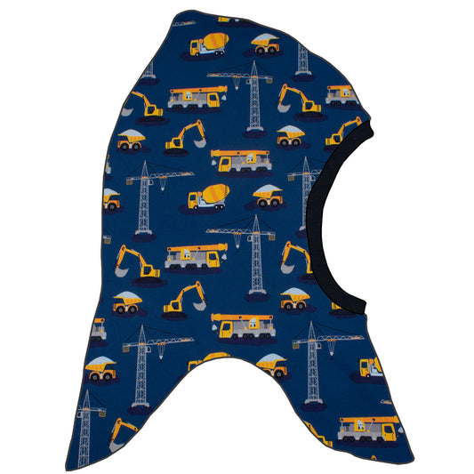 Kinder Schalmütze Schlupfmütze Bagger Kran Laster