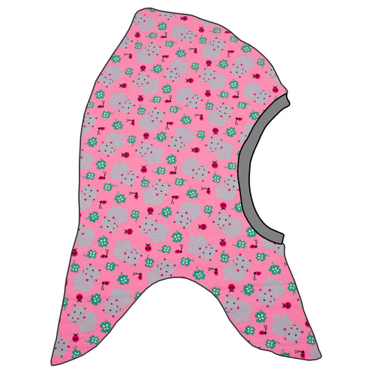 Kinder Schalmütze Schlupfmütze Nilpferd rosa