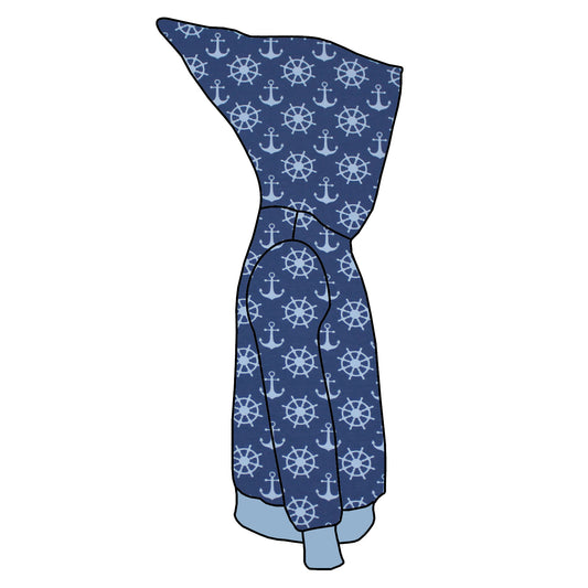 Kinder Zipfelhoodie Anker Steuerrad blau