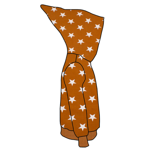 Kinder Zipfelhoodie Sterne ocker