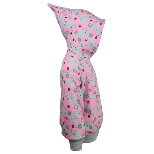Kinder Zipfelhoodie Nilpferd rosa